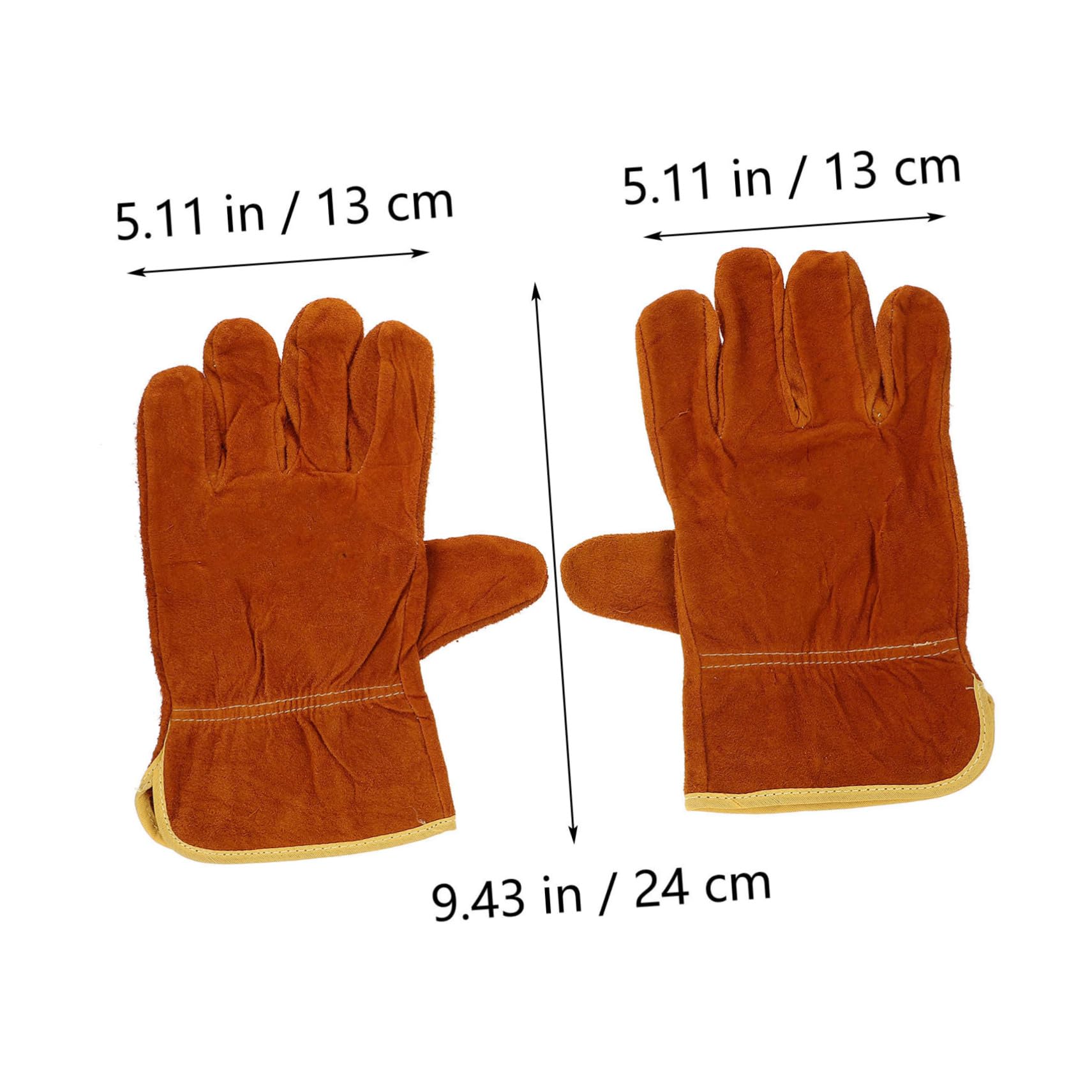POPETPOP 2Pcs Cowhide Welding Gloves Heat Resistant Multipurpose Genuine Safety Gloves for Grill Bbq Cooking and Baking Durable Breathable Design for Maximum