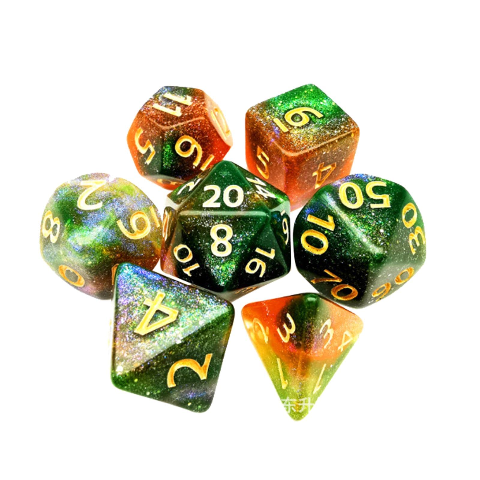 Juego de 10 dados poliédricos acrílicos D8 D10 D12 D20 para juegos de mesa DND RPG, estilo C
