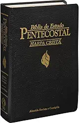 Bíblia de Estudo Pentecostal com Harpa - Couro bonded Preto: Almeida Revista e Corrigida (ARC)