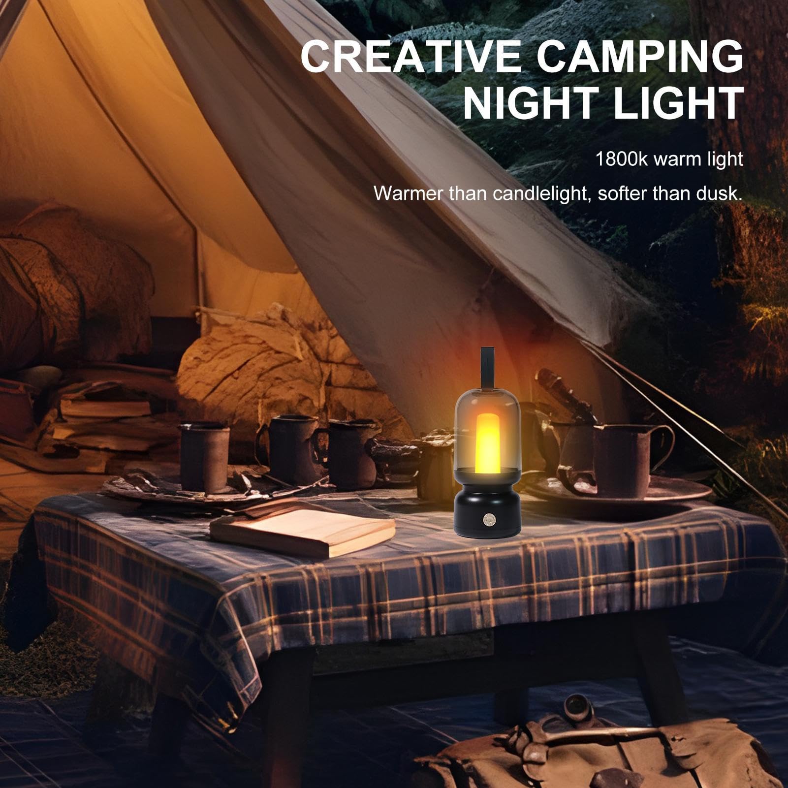 Lampa namiotowa, bezprzewodowa lampa stołowa, ciepła biel, lampa kempingowa, akcesoria kempingowe, do pokoju dziecięcego, sypialni, salonu, awarii zasilania, wędkowania, wędrówek, podróży z
