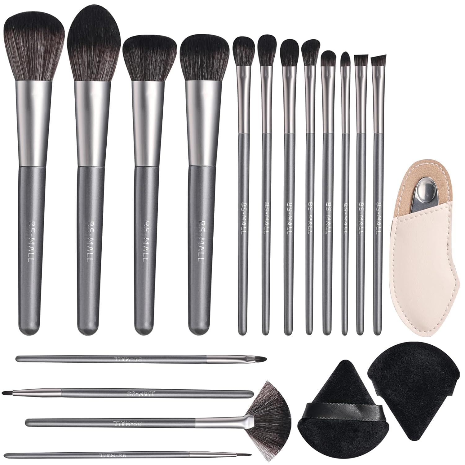 BS-MALL Makeup Brush Set Tools Set Triangle Puff White 21 Pcs