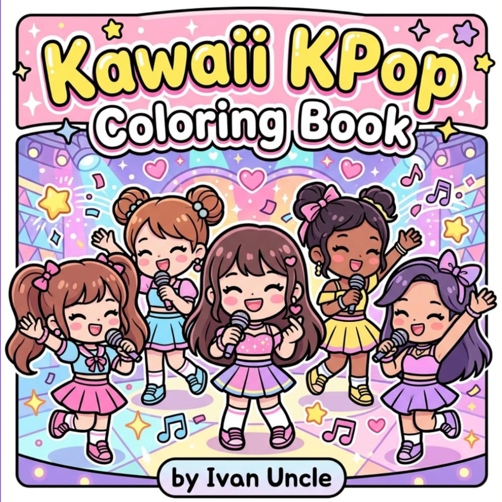 Kawaii KPop Coloring Book: Cute Chibi Idols & Aesthetic Scenes for All Ages (The Cozy K-Pop Idol Coloring Series)