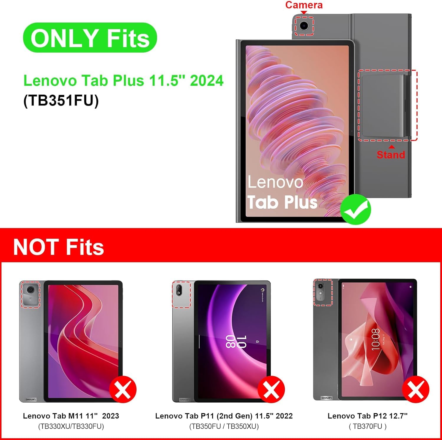 M.G.R.J® Soft TPU Transparent Back Case Cover for Lenovo Tab Plus 11.5 inch (TB351FU) (2024) — Amazon image 2