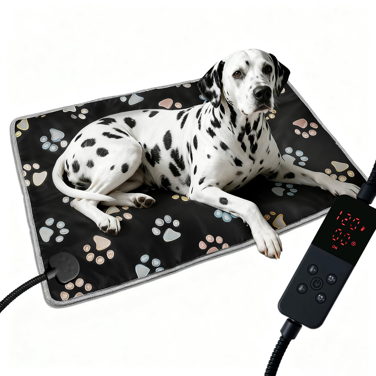 furrybaby Pet Heating Pad for Cats & Dogs, Waterproof Heated Bed (Black, 60 * 86 cm)