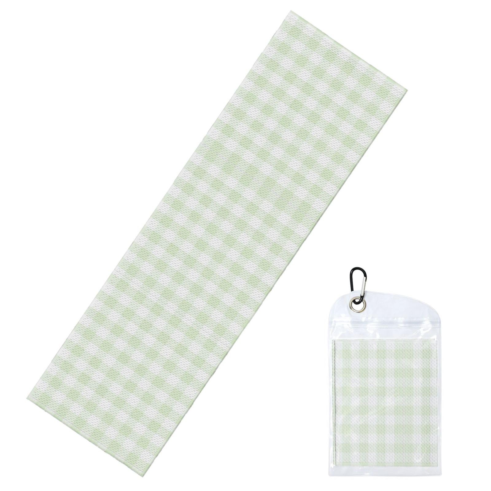 DUYIOKH Green Gingham Print Cooling Towel, Portable Towel for Gym Workout Golf Beach World Cup Sports Hot Weather