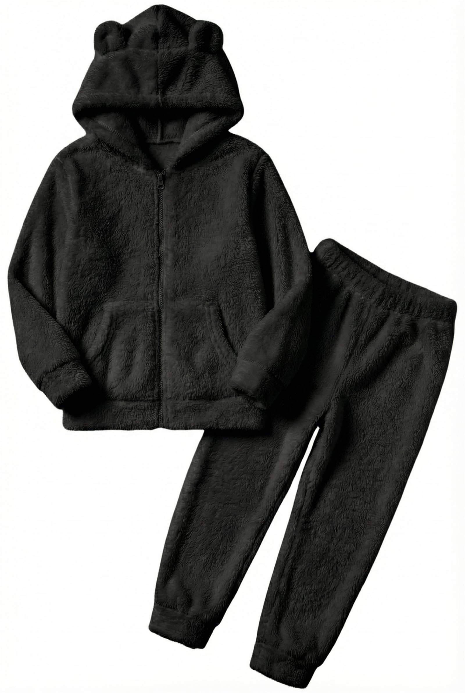 Arshiner Girls 2 Piece Fuzzy Set with Zip-Up