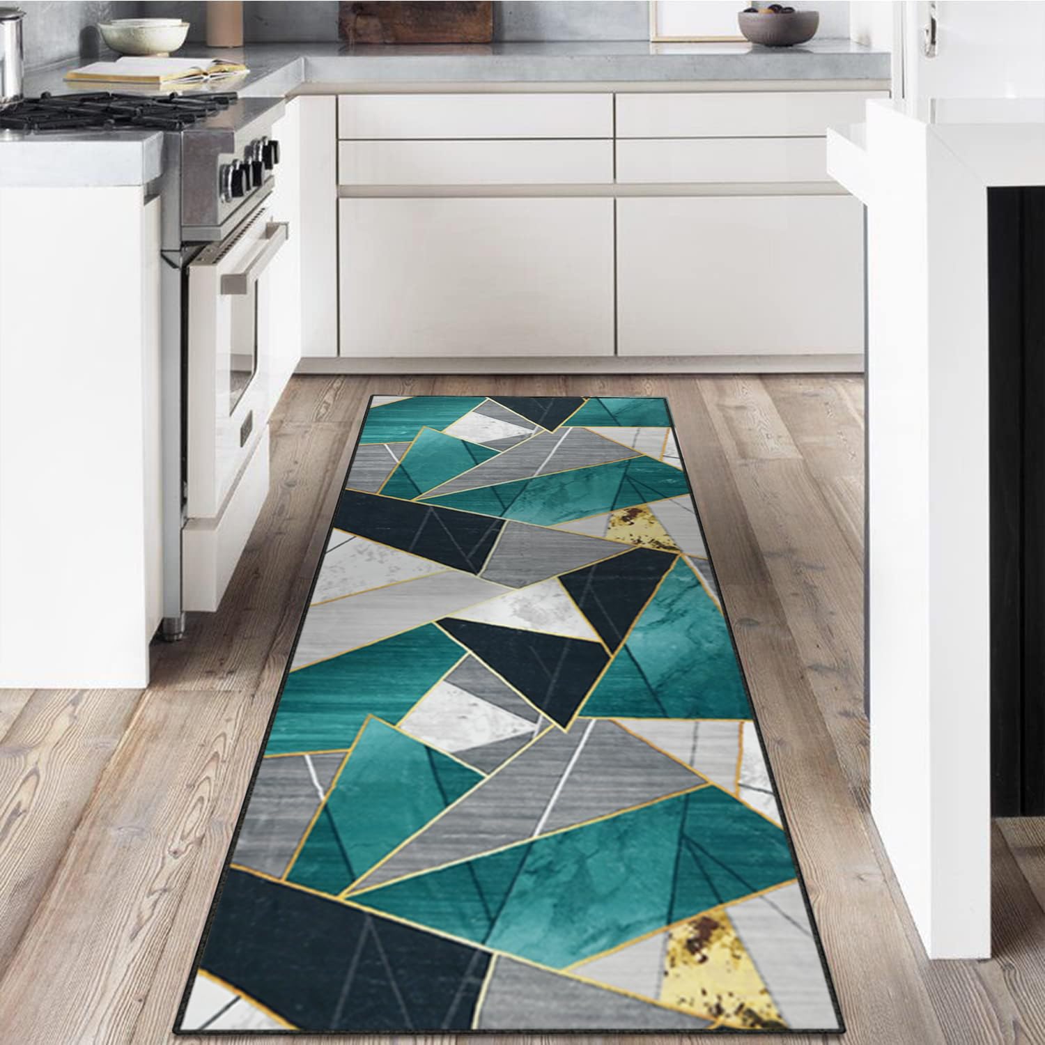 El Corredor de Alfombra de 80x150cm, Alfombra de Felpa Lavable, Alfombra para Dormitorio, Alfombra para Cocina con Respaldo de Goma, Corredor para Pasillo, Entrada o lavandería.