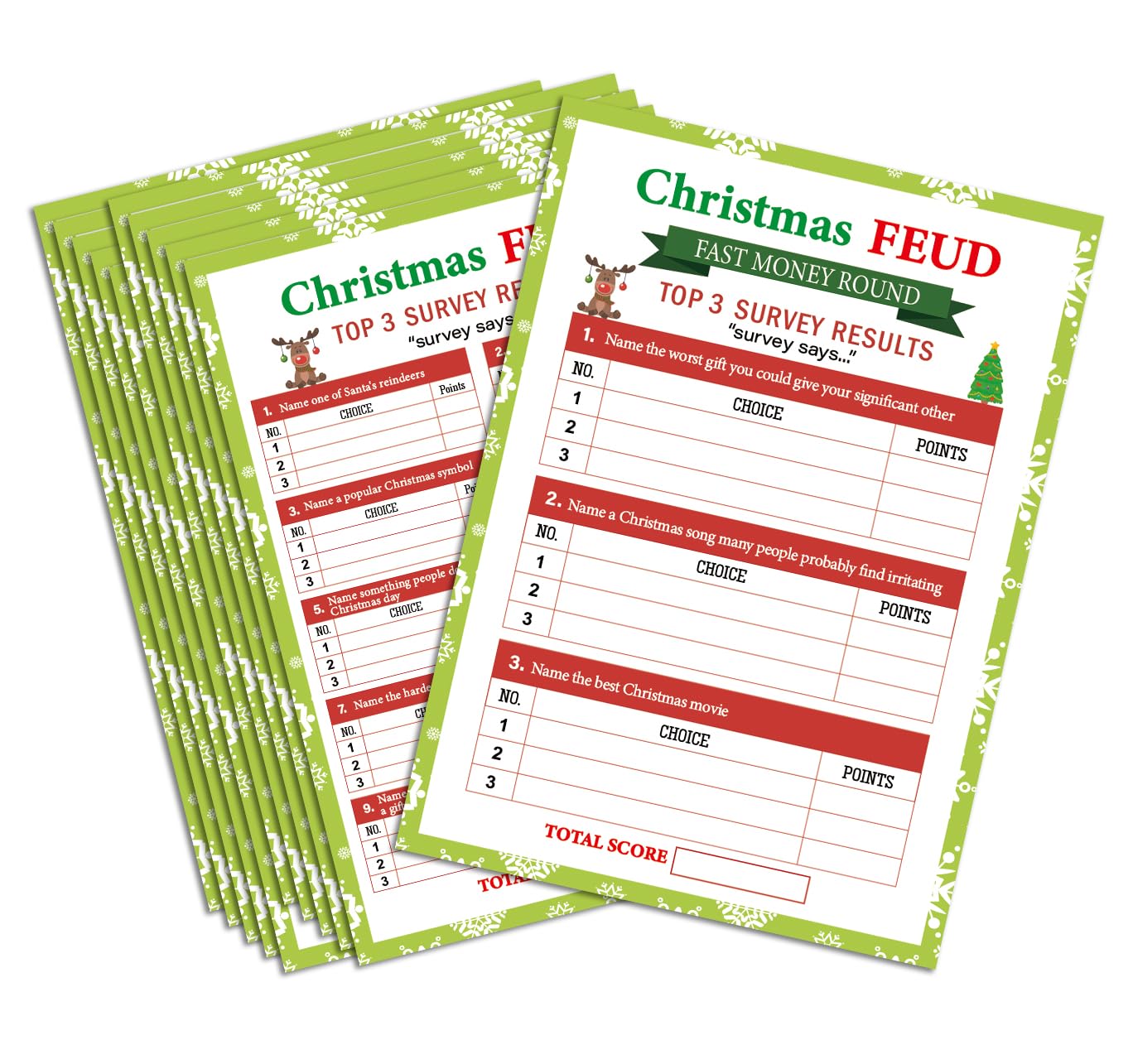 XenseouChristmas Family Feud Game,Funny Christmas Party Games, Christmas Trivia Game, Family Feud Quiz Holiday Games for Groups SD-TXSC01
