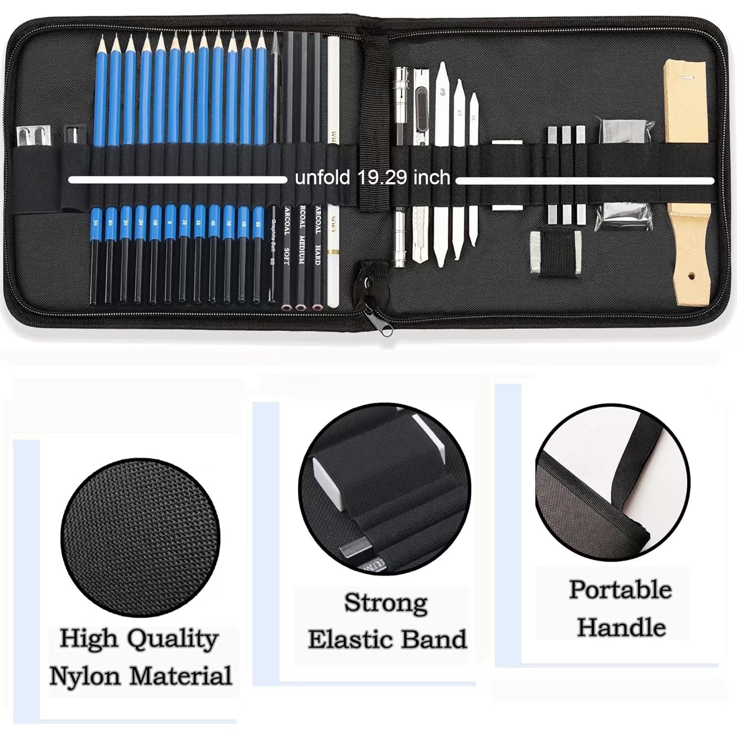 Set 35 Matite Da Disegno Professionale KOMLISATS - Kit Arte Per Schizzi, Principianti E Artisti, Con Accessori - Foto 5