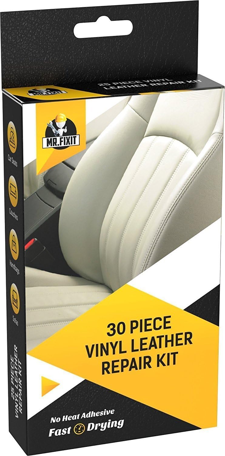 30pc Set Leather Vinyl Repair Kit [Restore Any Material] Scratch Restoration - Best for Couch, Car Seats, Sofa, Jacket, Purse, Boots, Crack, Patch, Recoloring - Tear of Upholstery, Shoe, Furniture