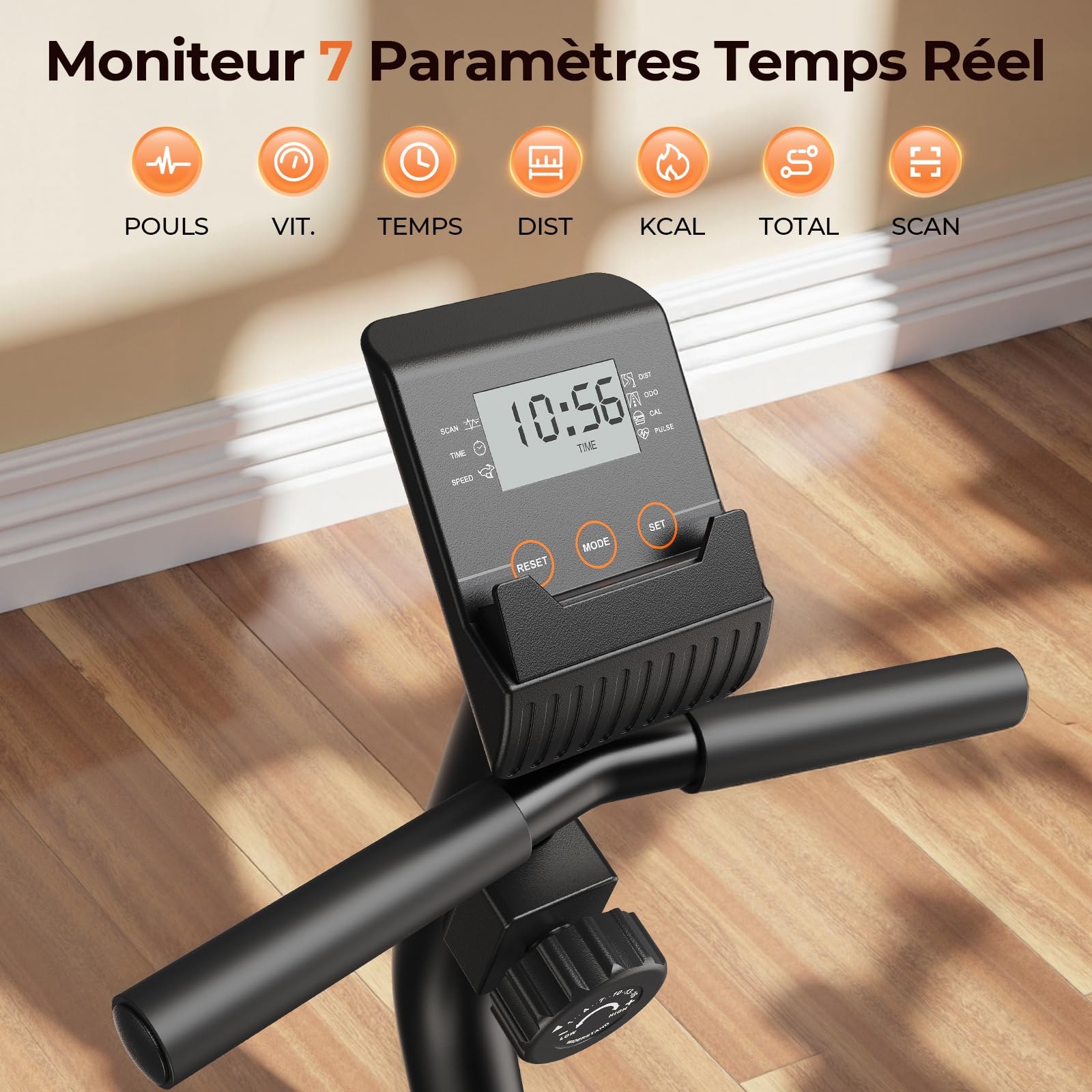 YOSUDA Vélo d'Appartement Semi-Allongé 16 Niveaux Résistance Magnétique Silencieux Capacité 160kg