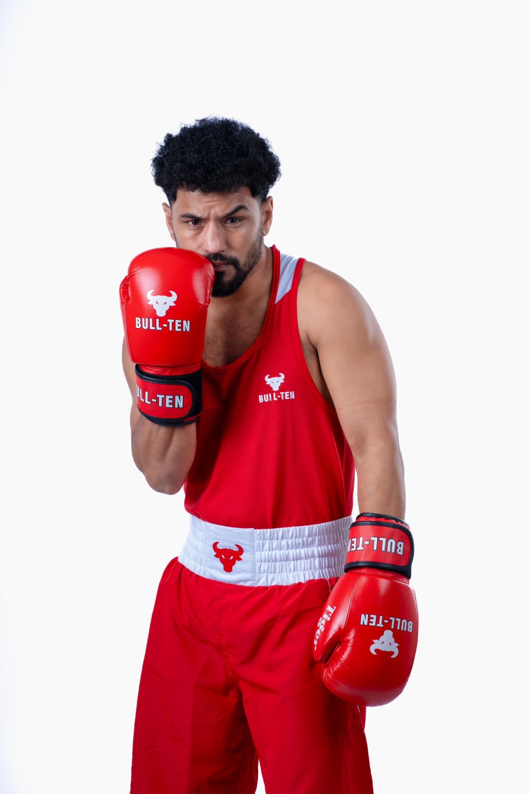 BULL-TEN Men’s Boxing Uniform Set – Sleeveless Vest and Shorts for Training, Sparring & Fitness | Boxing Outfit for Gym, Kickboxing, Punching Practice & MMA | Lightweight Sportswear Set, Red, M 4