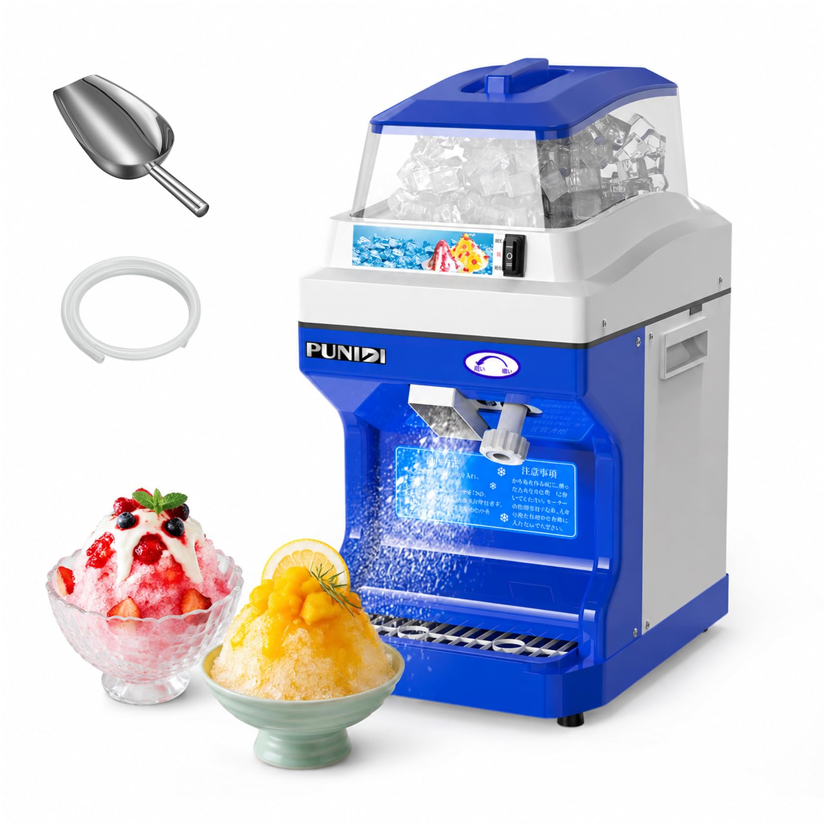 かき氷機　業務用かき氷 波模様デザイン 青いトレー付き 即購入OK！ Amazon | 電動かき氷機 業務用 アイスクラッシャー 5Lホッパー 削氷