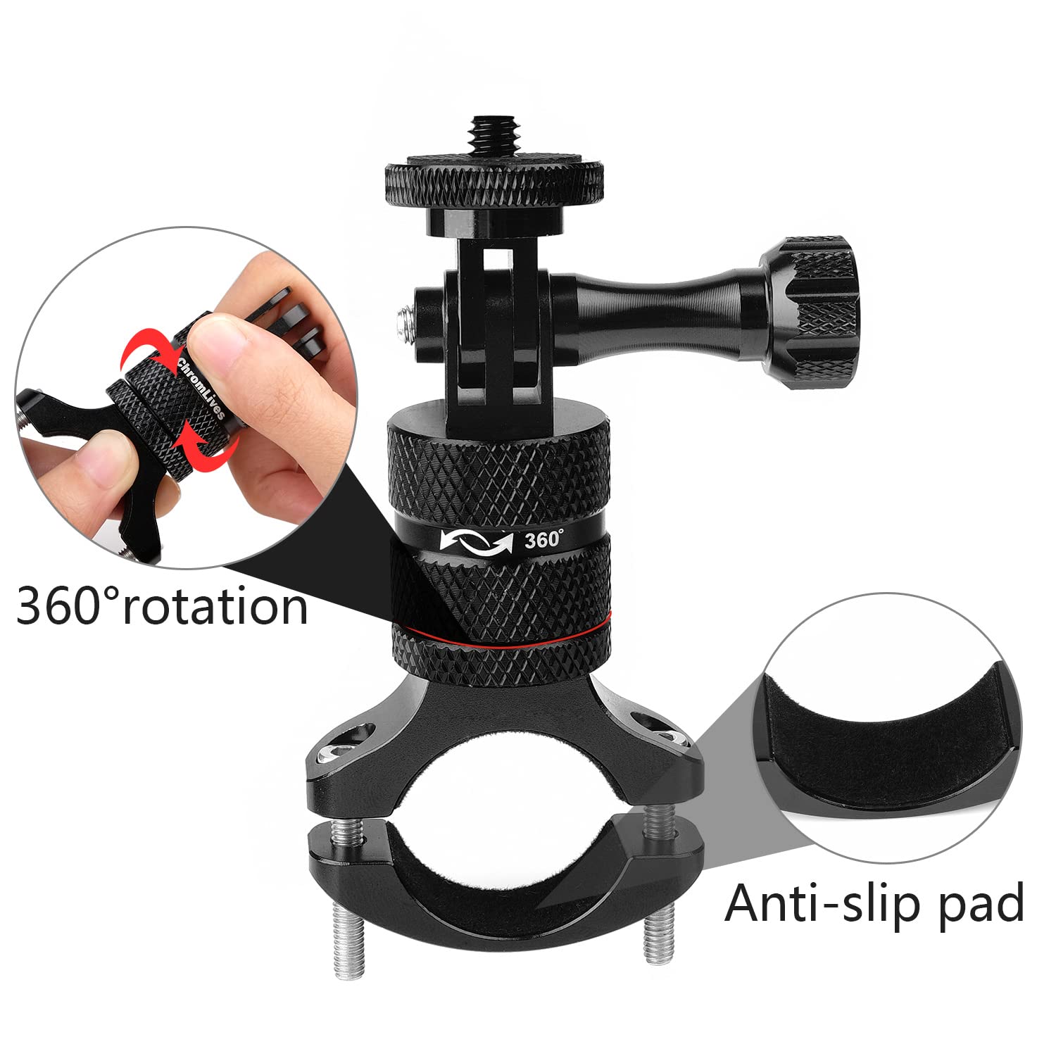 Clip Per Sella Bici Con Supporto Per Action Camera GoPro – Montaggio Su Rotaia Sella - 2