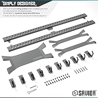 Vista 6 de Savior Equipment Sistema de rack de pared de acero resistente, paneles de pared de acero resistente, almacenamiento de montaje en pared, 5 o 10