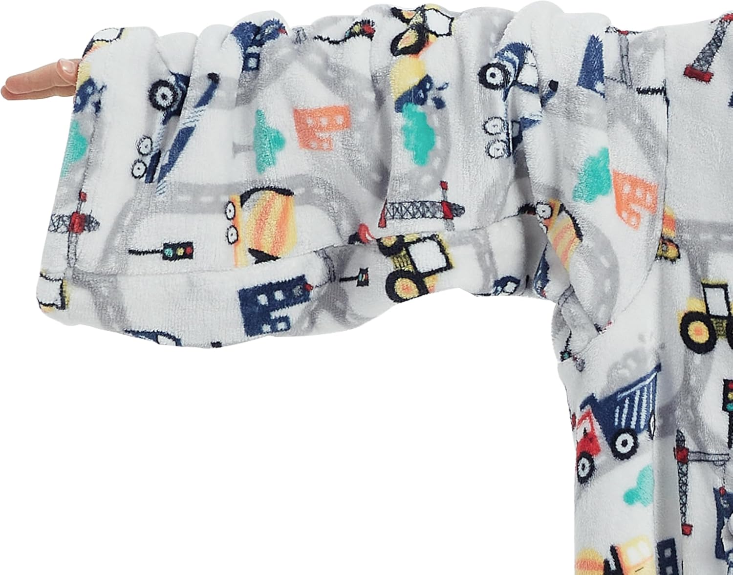 Softan Truck Kids Snuggies Wearable Fleece Blanket with Sleeves & Foot Pocket for Kids Boys Girls,Lightweight Soft Blanket with Hook & Loop 48" x 48" - Image 6