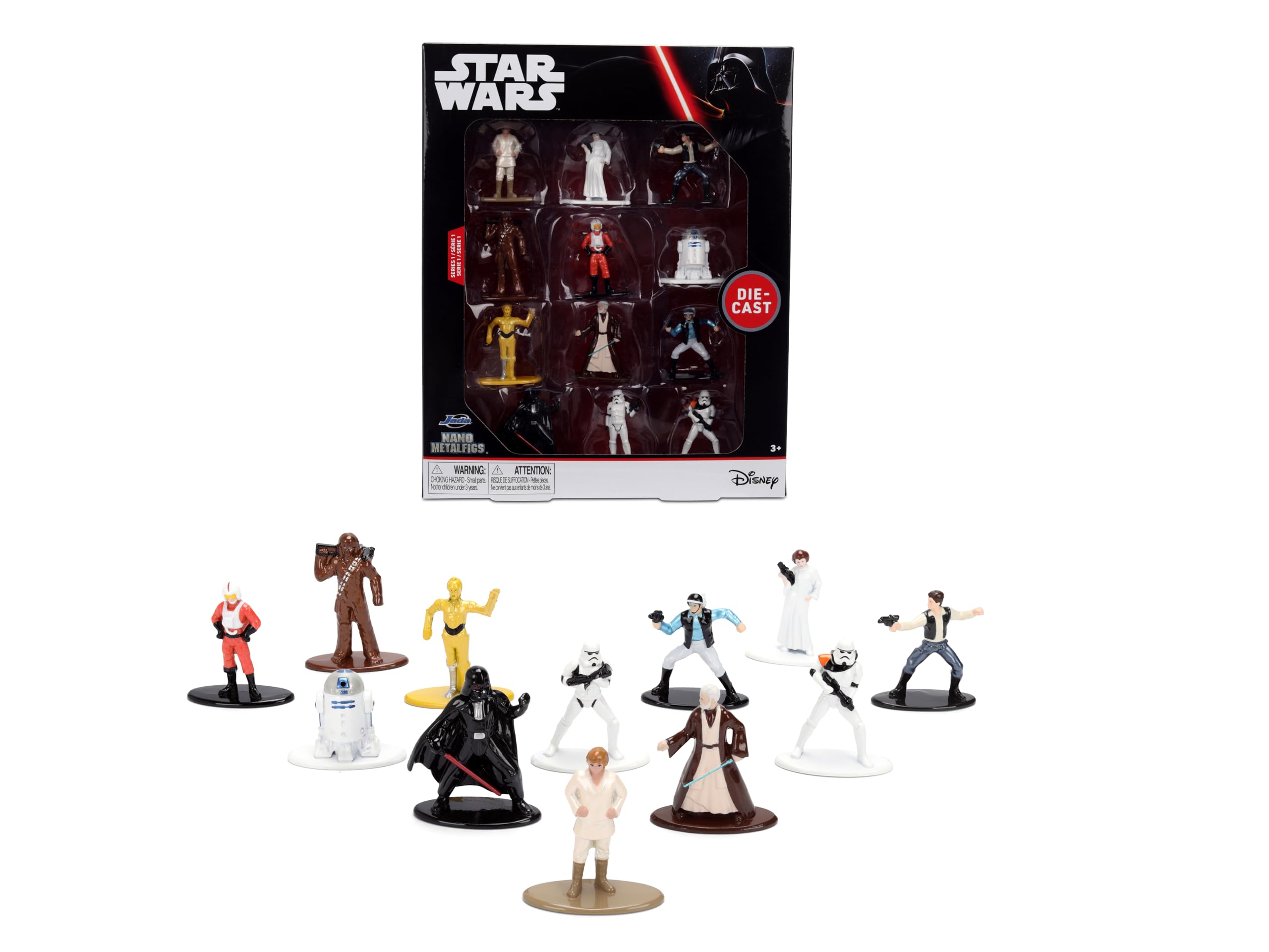 STAR WARS NANO FIGURES WAVE 1 DIECAST 12-PC MULTIPACK FIGURES DISPLAY, PLAY AND COLLECT FOR FANS, KIDS, WEEKND TREAT, BIRTHDAY