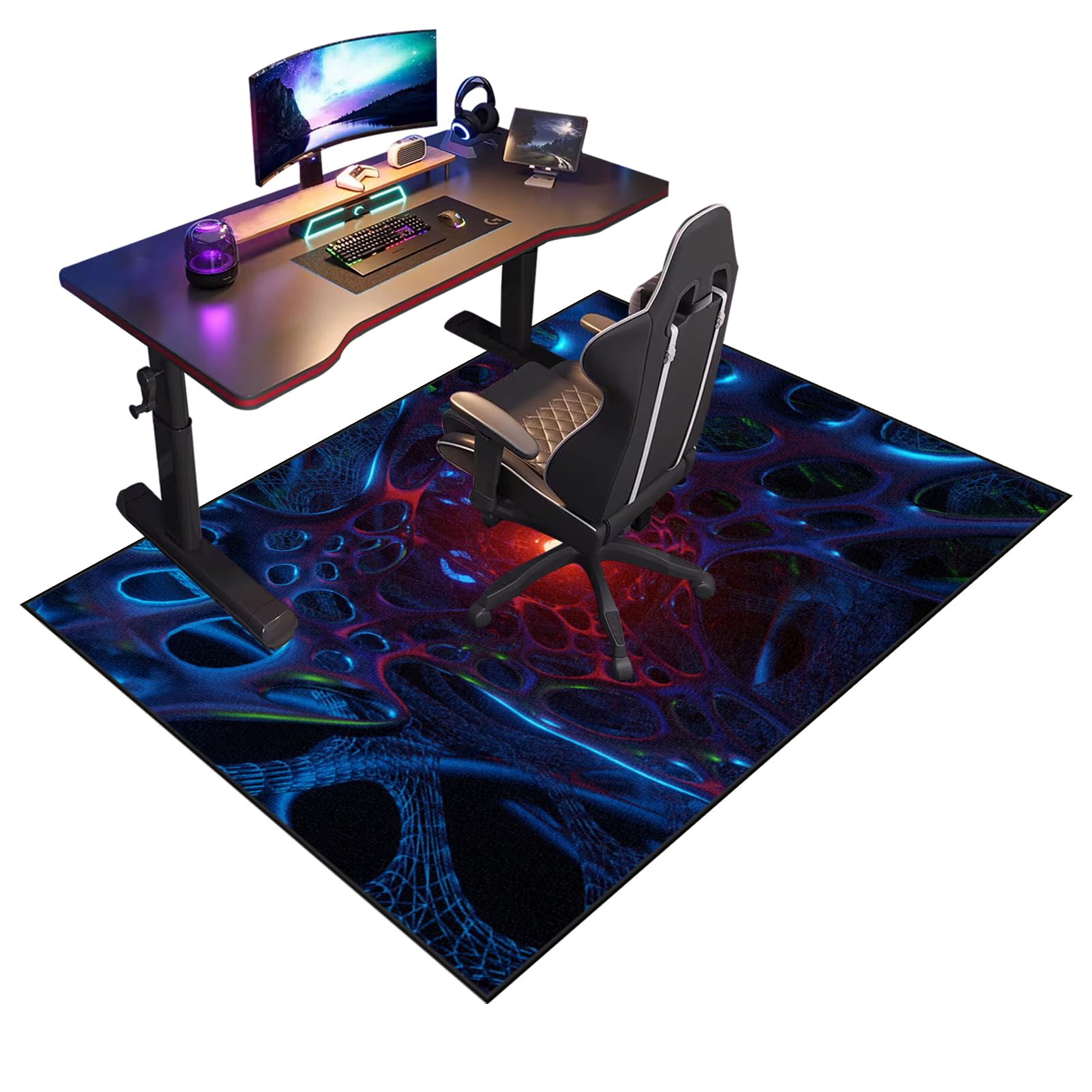 Heavy Duty Office Gaming Chair Mats for Hardwood Floor Non-Slip Desk Chair Mat Low Pile Floor Protectors Mat for Rolling Chair Computer Chair Carpet Mat for Tile Laminate Rolling Chair 60 x 70 cm — image 1
