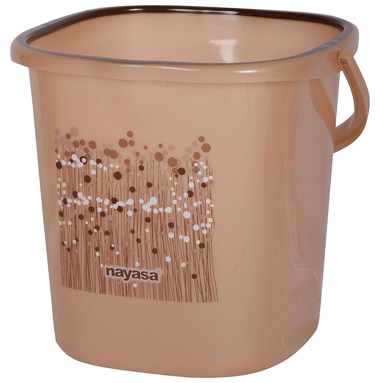 Nayasa Bathroom Bucket Set with Bathroom Mug Stool Patla,Soap Case,Dustbin and Tub - (25 Liters, Brown, 6-Pieces) 3