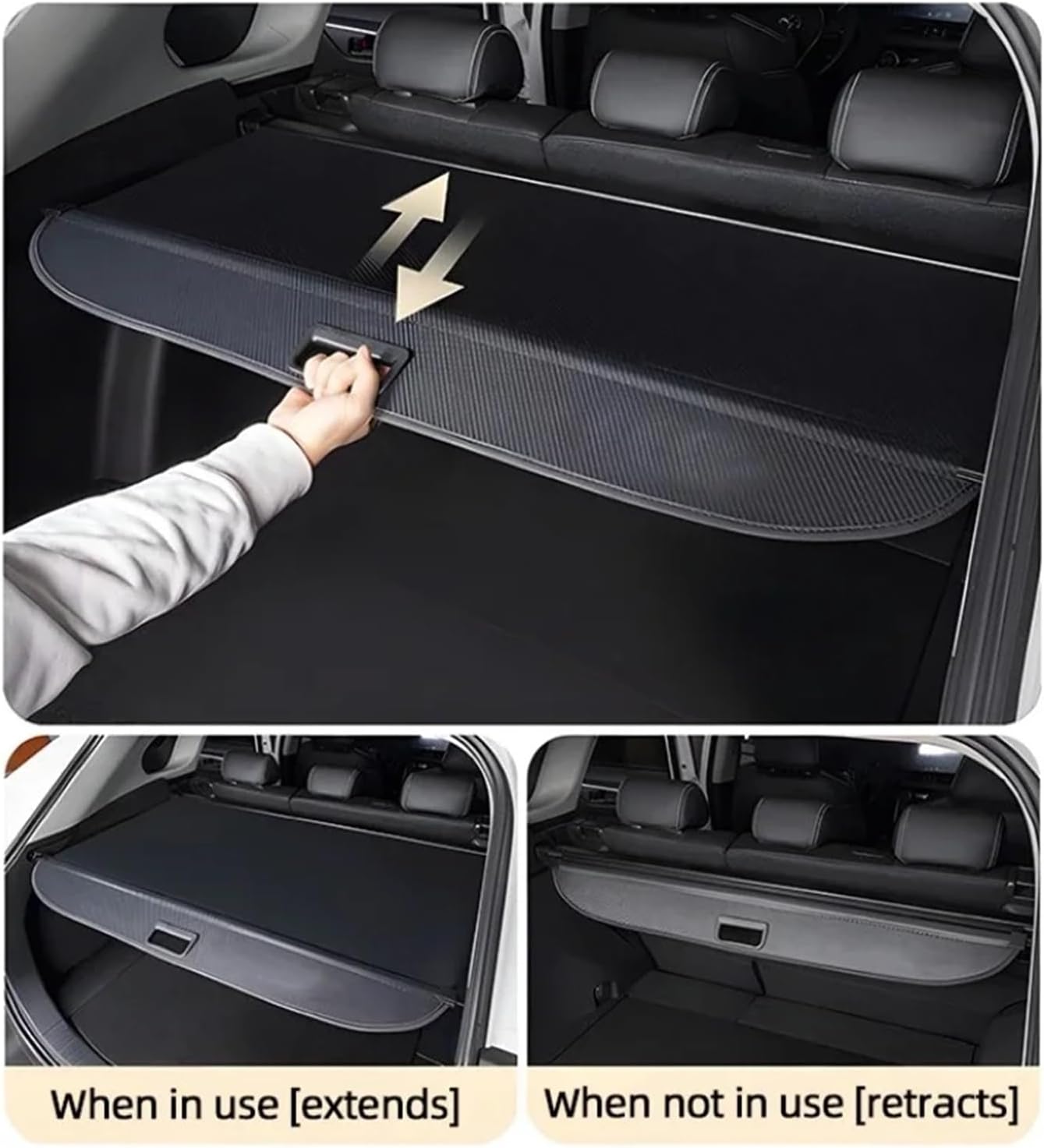 Compatible with Jaecoo7 J7 Compatible with Chery Tansuo 06 Explor 2023-2025 Car Trunk Cargo Cover Luggage Tray Storage Shield Curtain Partition Mat Parts(Orange)