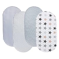 Vista 12 de Onacosht Sábanas de moisés para bebé, niño y niña, sábana bajera elástica transpirable universal para moisés, cuna de reloj de arena, almohadilla