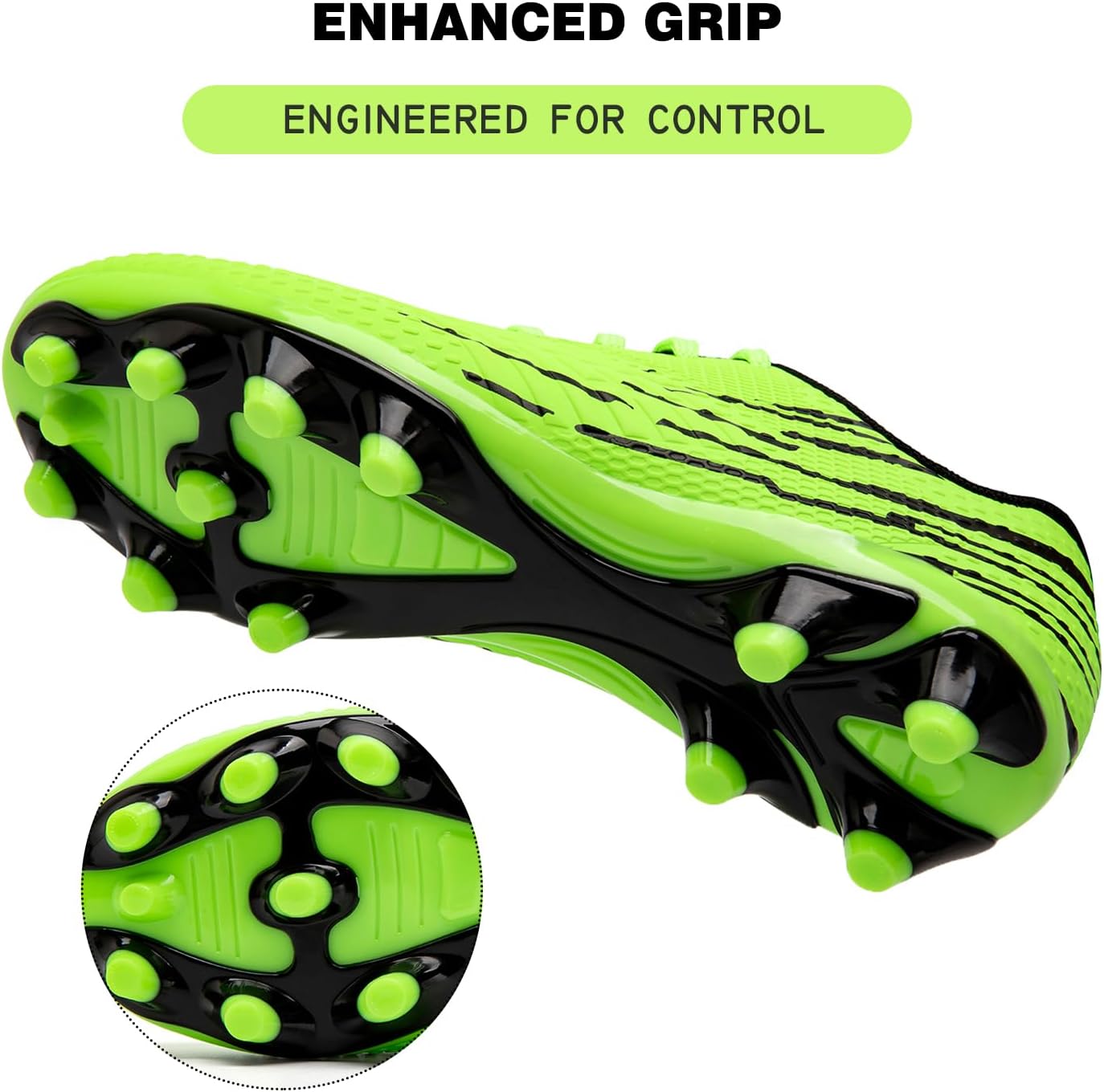 DimaiGlobal Kids Soccer Cleats Boys Girls Firm Ground Soccer Shoes Outdoor Training Athletic Professional Spikes Youth Turf Football Shoes Unisex