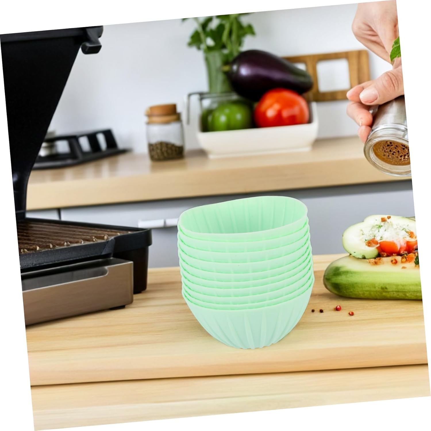 Bread Baking Accessory 10pcs Silicone Proofing Baskets Round Stackable for Sourdough Dishwasher Safe