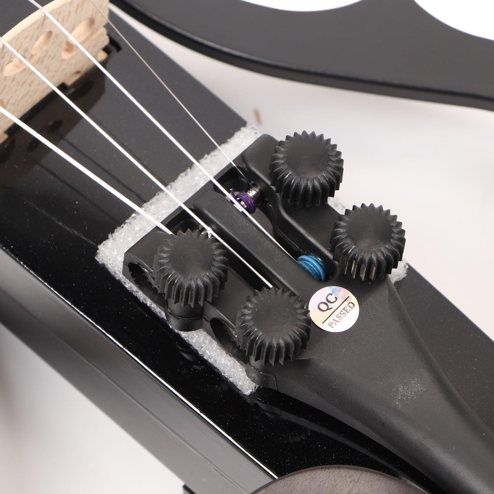 4/4 elettrico con pickup integrato in fibra di carbonio legno d'acero violino muto per adulti principianti artisti professionisti nero