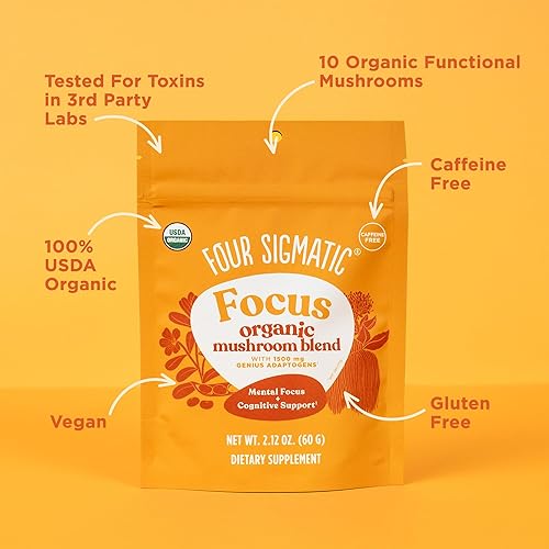Miniatura 5 de Focus Blend 8 Superfoods Adaptogen Blend Mix by Four Sigmatic  Lions Mane Cordyceps Rhodiola Bacopa  Mucuna  Productivity  Creative Support  Decaf