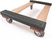 US Cargo Control Heavy Duty Furniture Dolly 1000 lbs Capacity 18x32" Non-Marking 4" Rubber Swivel Wheels with Protective Rubber Caps