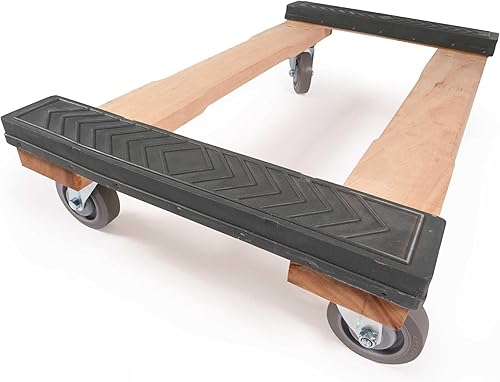 US Cargo Control Carro de muebles resistente con tapas de goma de 18 x 32 pulgadas, capacidad de 1,000 libras, carrito de 4 ruedas resistente para