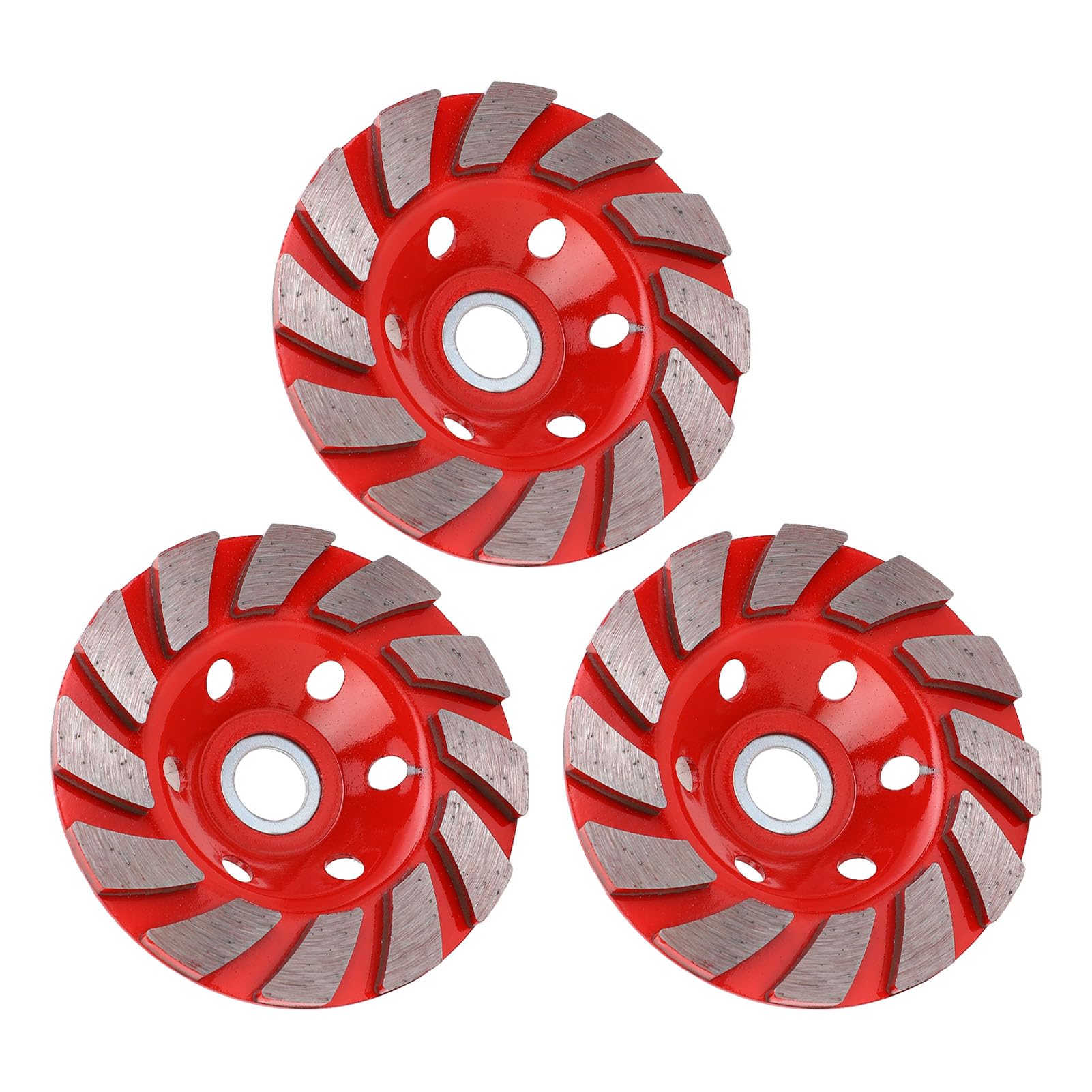 3Pcs Concrete Grinding Wheel 12 Segment Cup for Angle Grinder Polishing Stone Cement Marble 10mm Carmine