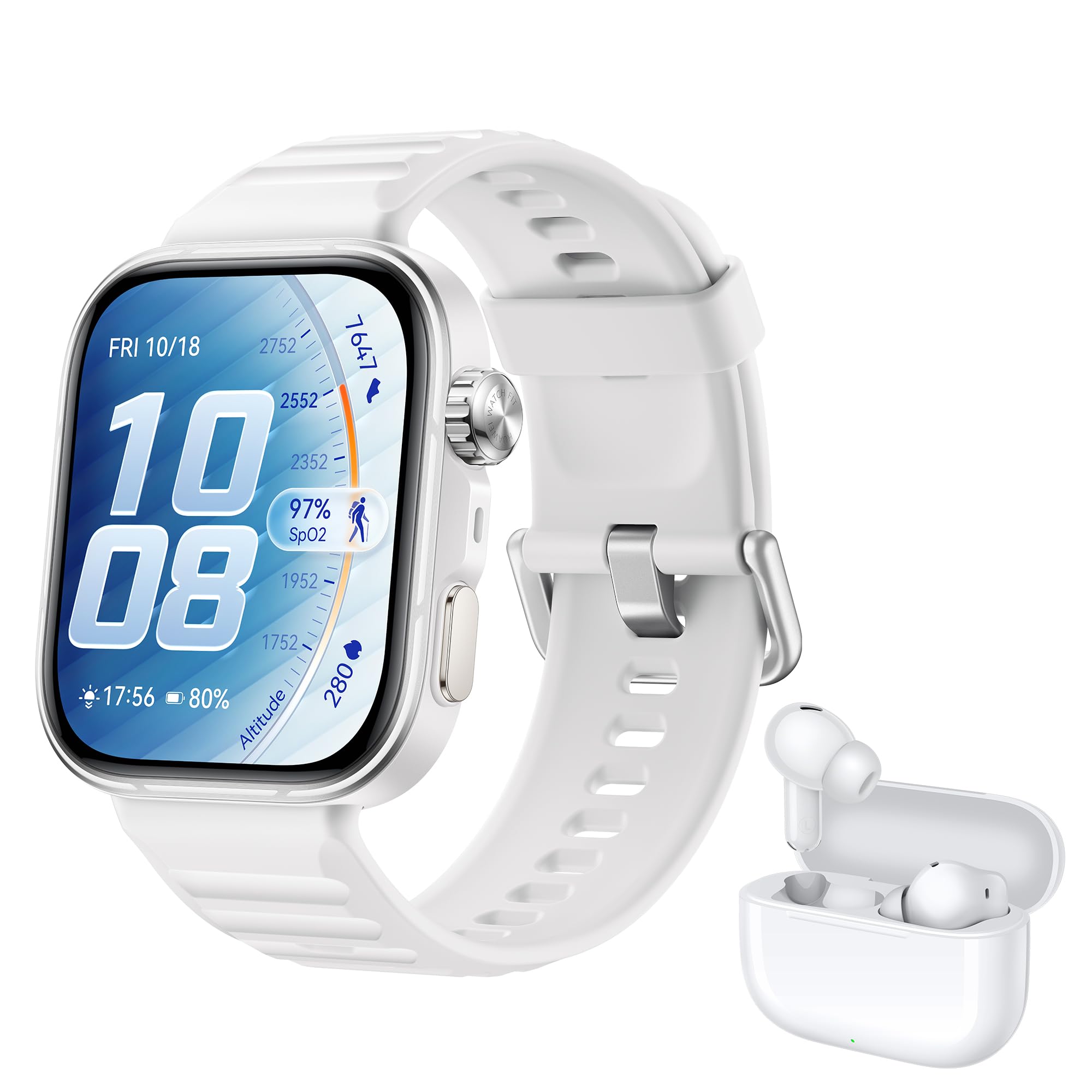 HUAWEI WATCH FIT 5 Pro Smartwatch Bianco + FreeBuds SE 4 Bianco, GPS, ECG, 1,92'' Display FullView e Vetro Zaffiro, Pagamento NFC, Modalità Sport Outdoor, Monitoraggio della Salute