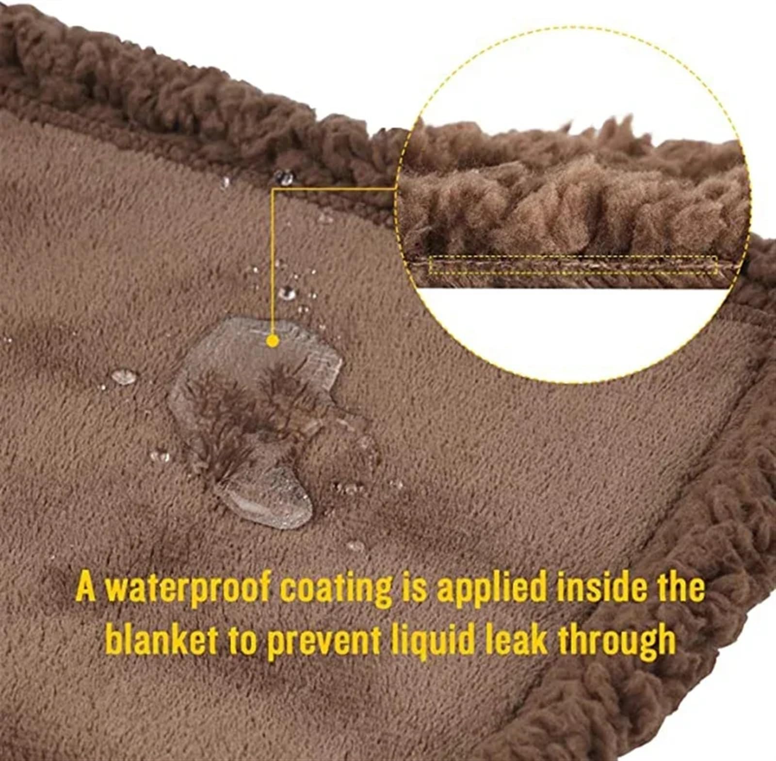 Manta Impermeable Funda Impermeable Reversible for Perros, Manta for Mascotas, for sofá Cama, sofá, Funda Protectora de Muebles de Forro Polar Sherpa for Invierno(Coffee,L (145x165cm))