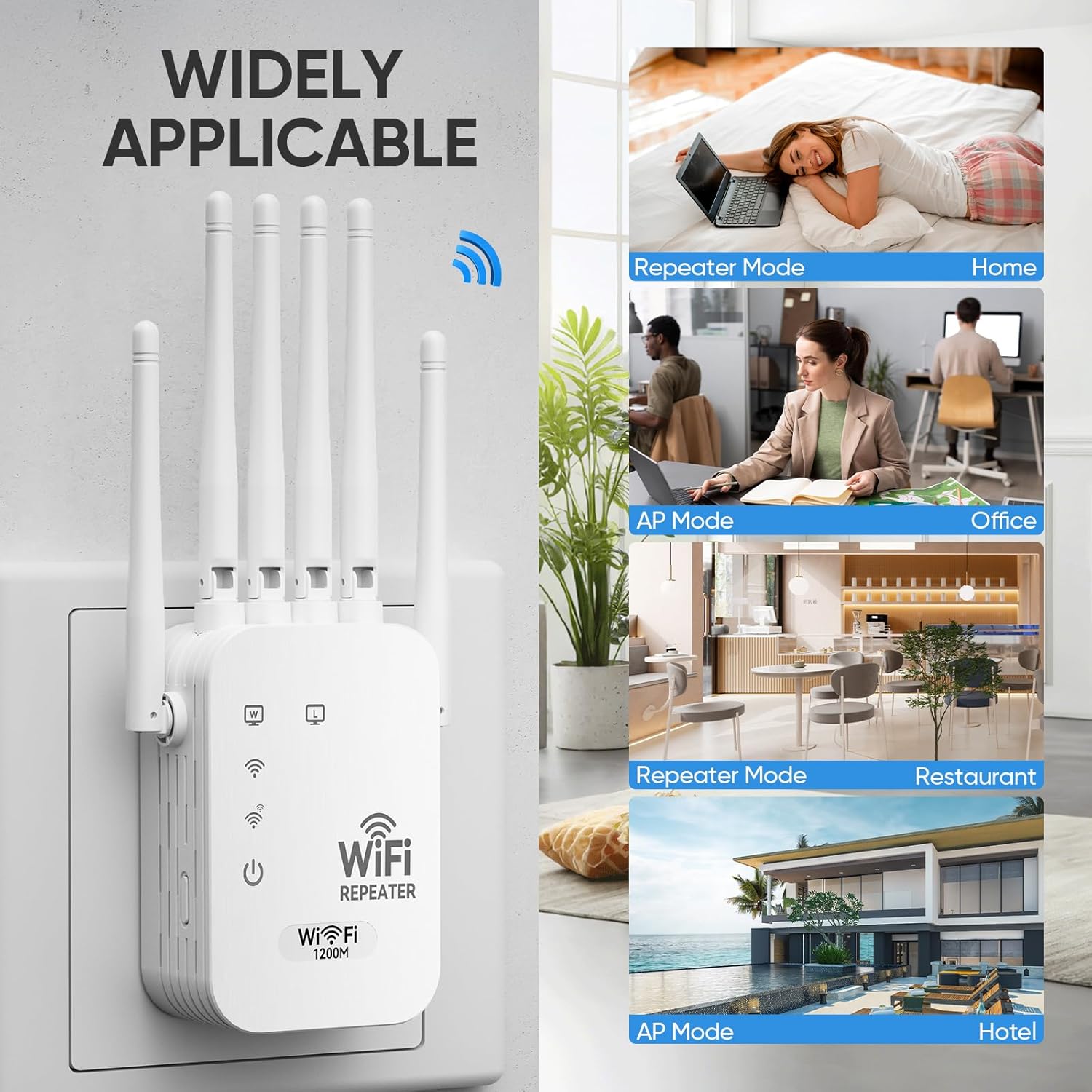 WiFi Extender Signal Booster for Home - 2026 Upgraded (6 Directional Antennas) New Generation Internet Extender Wifi Booster Signal Range Amplifier, WiFi Repeater with Ethernet Port, for 99% of Device