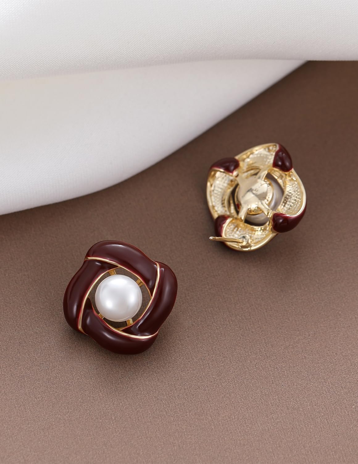 14k Gold Plated Pearl Stud Earrings for Women Jewelry - Image 6