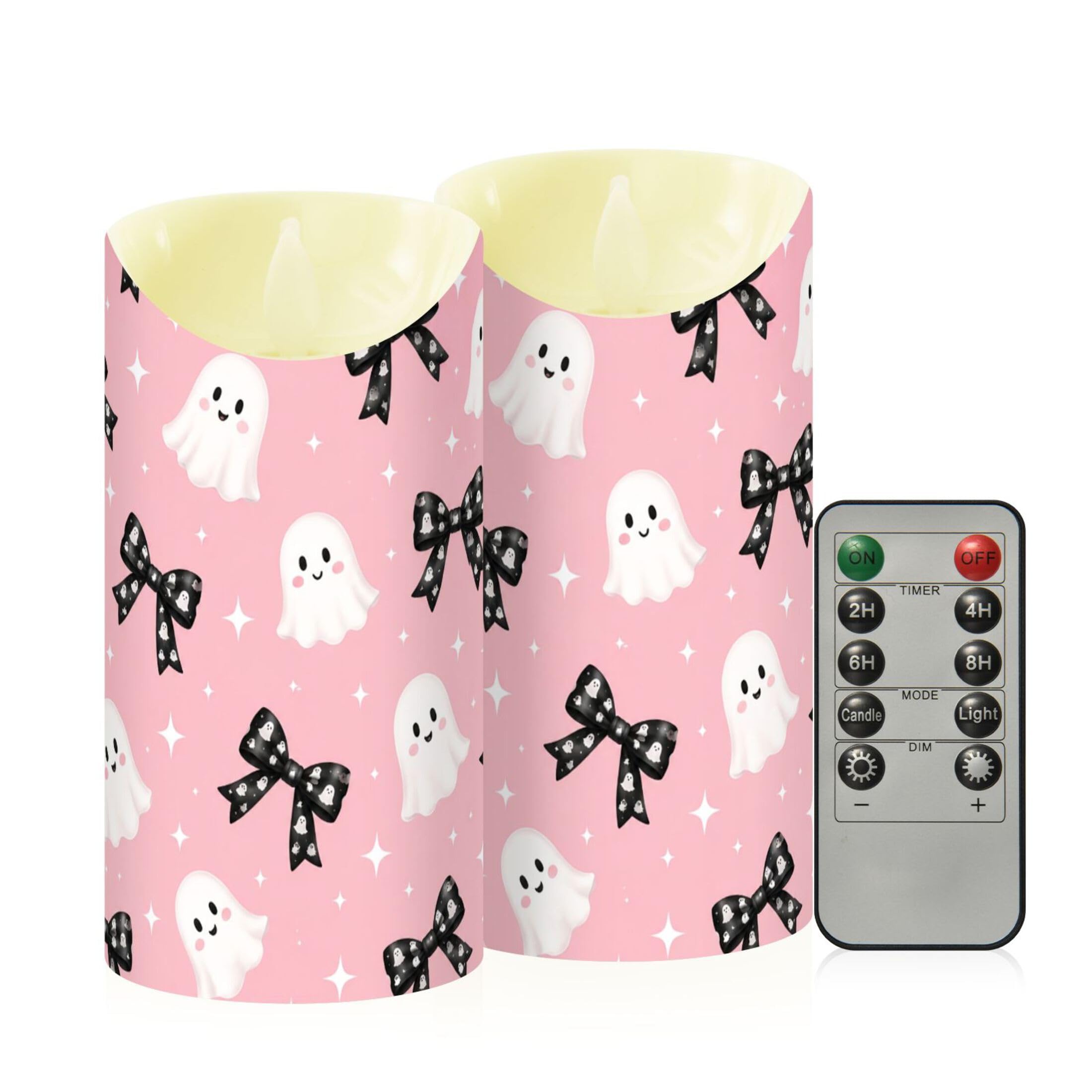 Kutsu Flameless Candles Set of 2, Battery Operated LED Flickering Candles