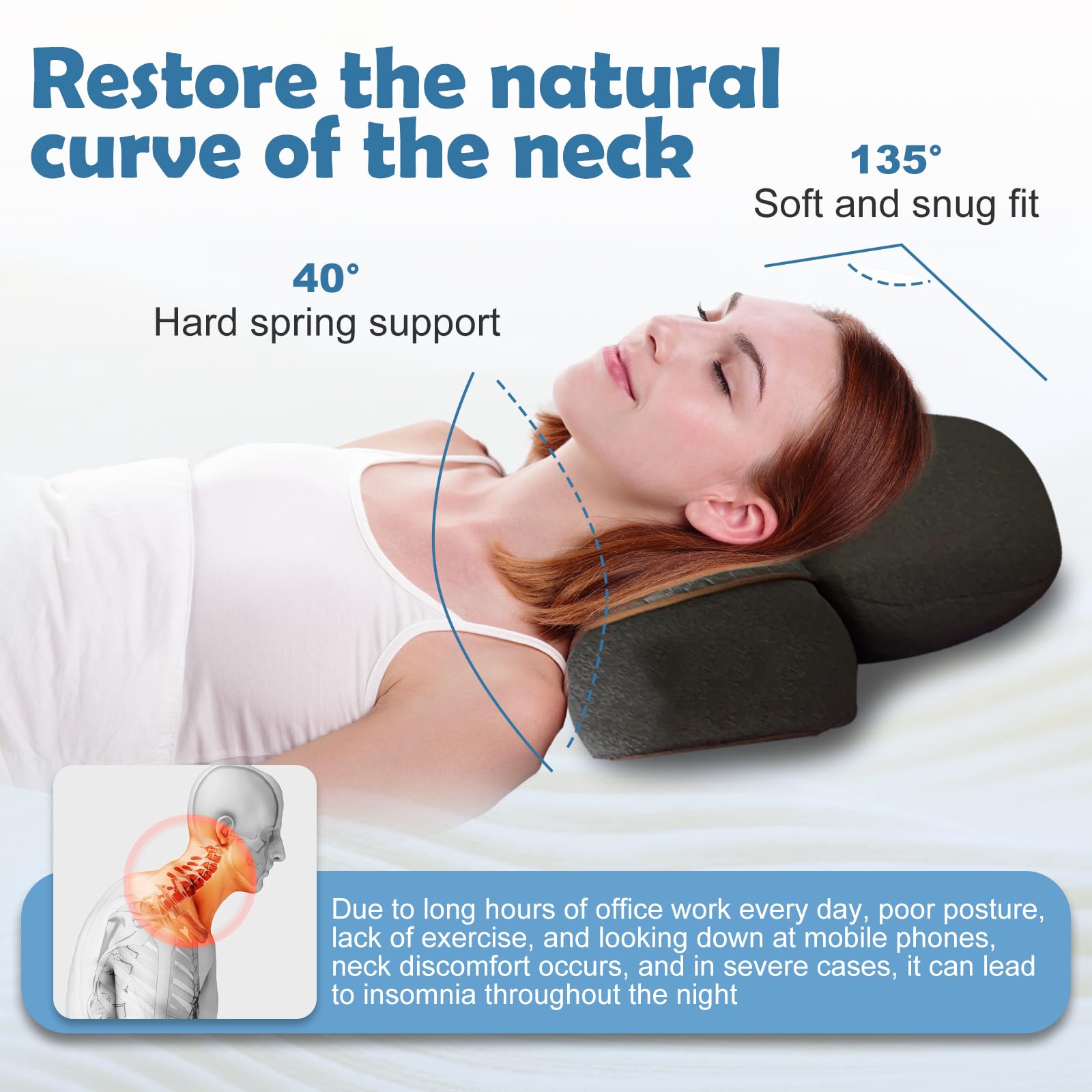 3-In-1 Neck Massager Pillow, Neck Massager with Heat and Traction, for Stretcher Massage,Plug-in Version (Gray) - 2