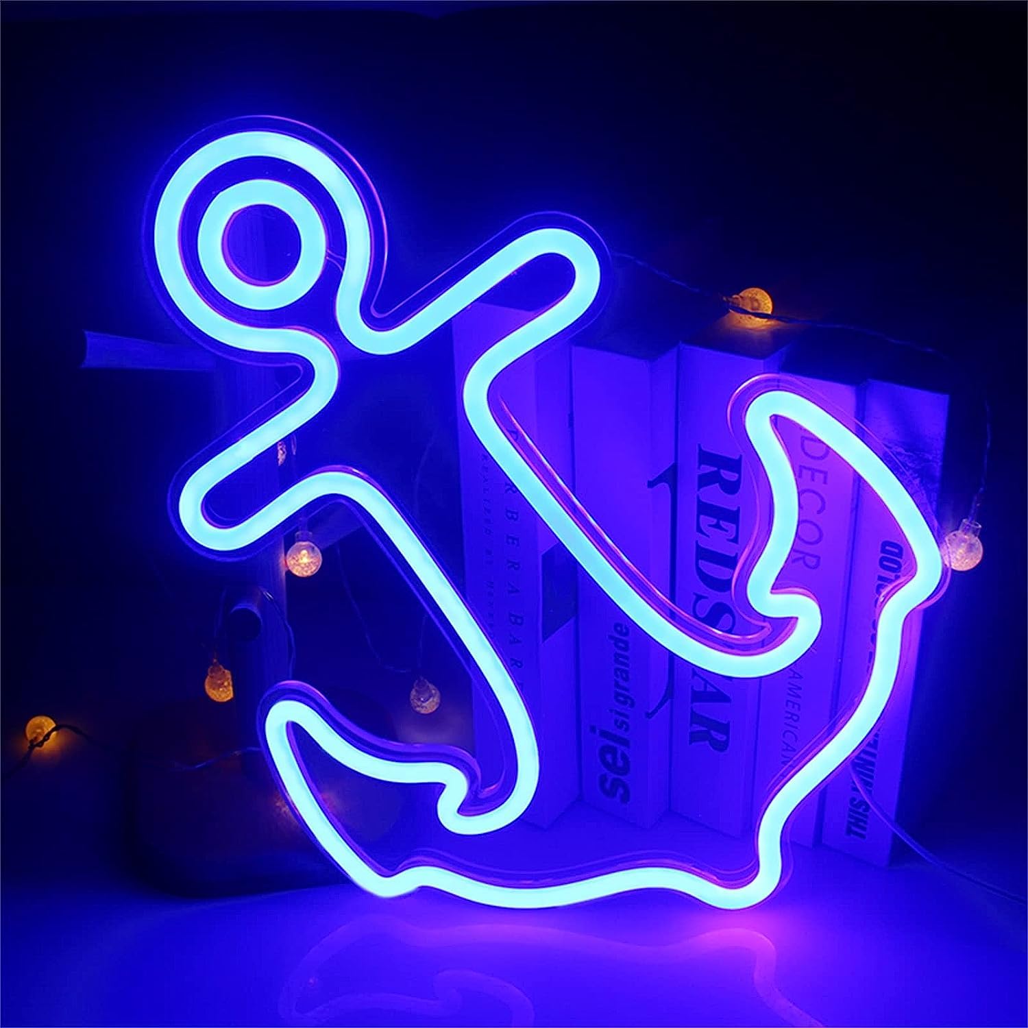 MaiBuL letreros de luz de neón arcoíris Letrero de iluminación LED Personalizable con decoración de velero de Vacaciones Alimentado por USB, 41x31cm para Hotel Pub Cafe