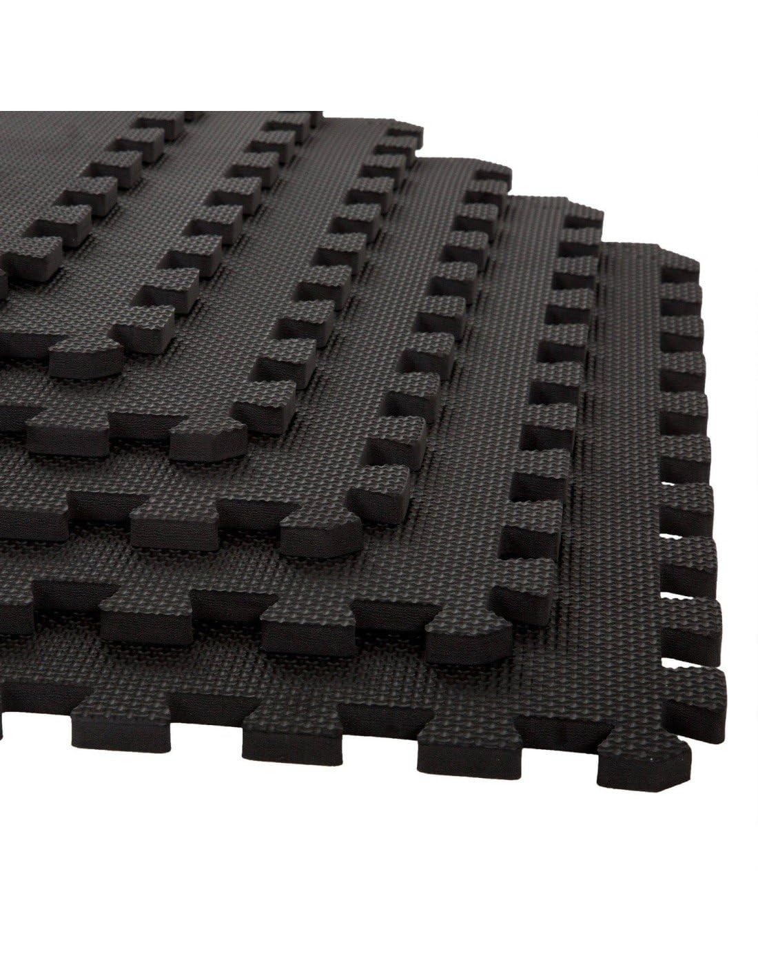 JARDIN202 - Esterilla Puzzle para Suelos de Gimnasio y Fitness | Protección de Goma Espuma, Tatami Puzzle Expandible 30x30cm (10mm) | 36 Uds | 3,24 m² (Negro) — view 9