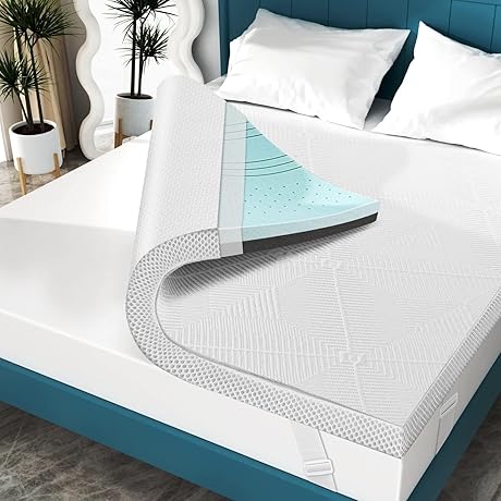 Elviros Firm Cooling Memory Foam Mattress Topper