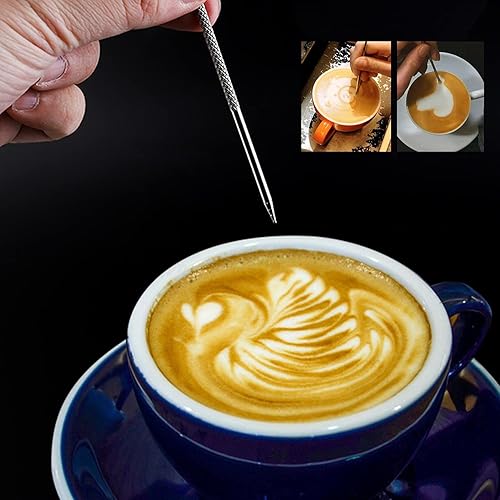 Miniatura 3 de Honbay 4 Uds acero inoxidable café Latte Art Bolígrafos herramienta para para capuchino Latte Espresso Decorar