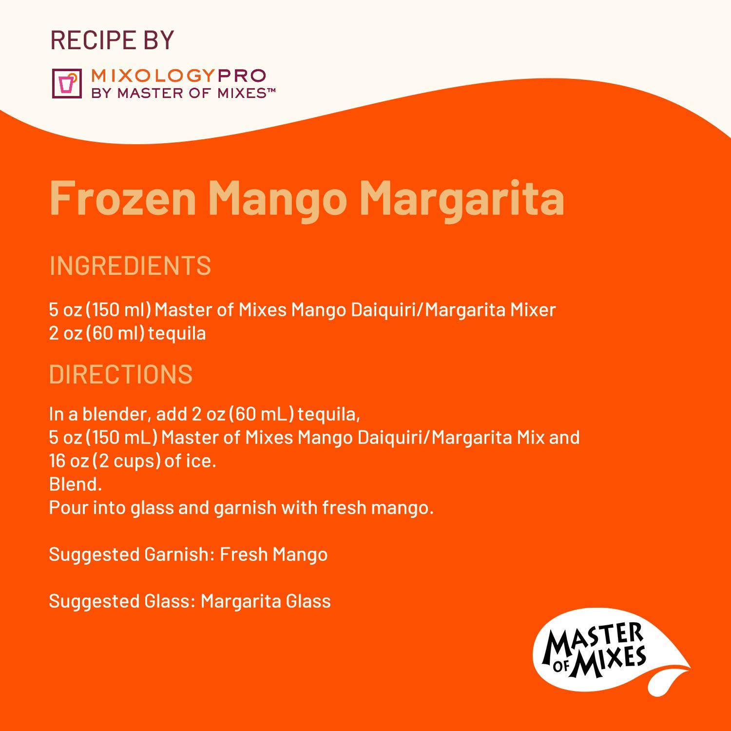 Master of Mixes Mango Daiquiri / Margarita Drink Mix, Ready to Use, 1.75 Liter Bottle (59.2 Fl Oz), Pack of 3