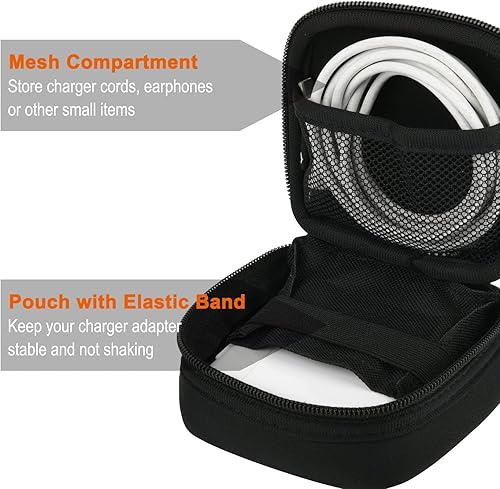 Miniatura 4 de Estuche de almacenamiento para cargador de viaje, pequeña bolsa organizadora electrónica compatible con adaptador de corriente MacBook MagSafe,