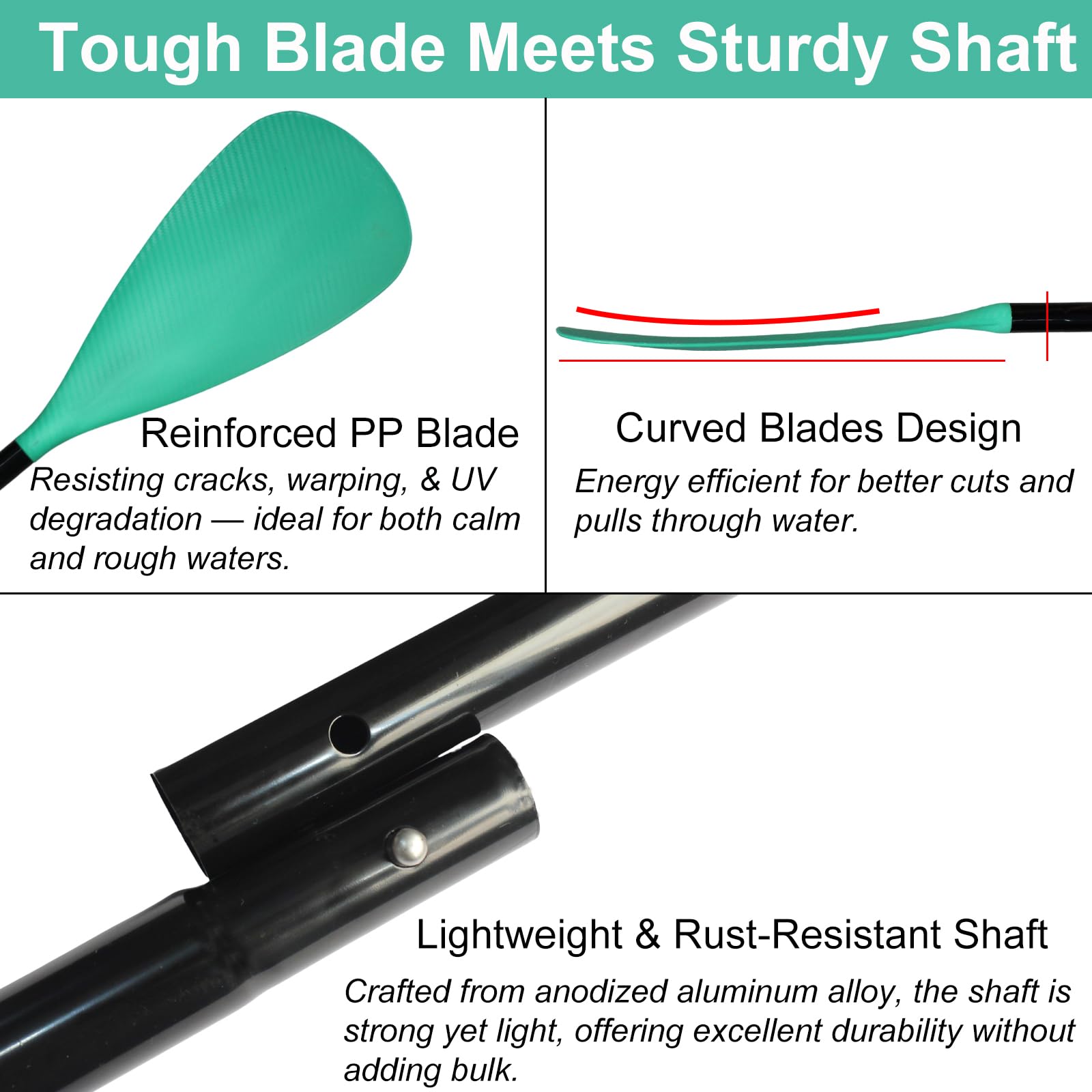 BeGrit Remo Paddle Surf 2 en 1 Remo Kayak Aluminio 4 Piezas Remo Doble Paddle Surf Ajustable Pala Sup Desmontable Set Accesorios Pala Padel Surf para Canoa Board Hinchable