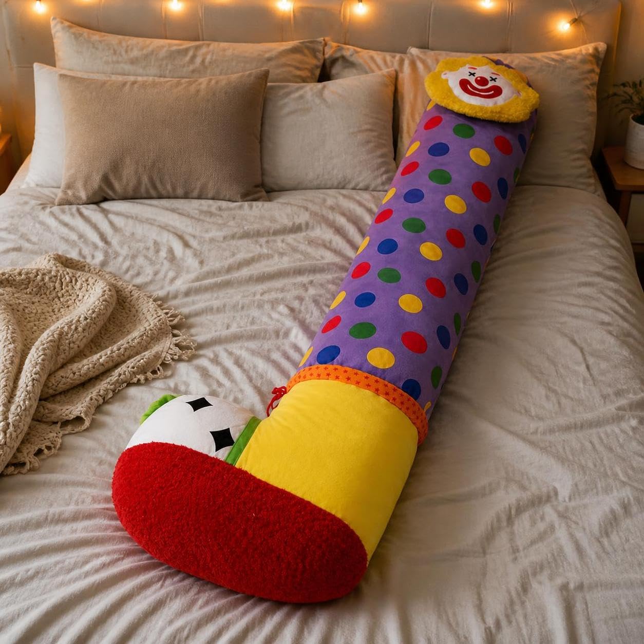 Cuscino Lungo Peluche, Scarpa da Clown, 120cm 1.85kg