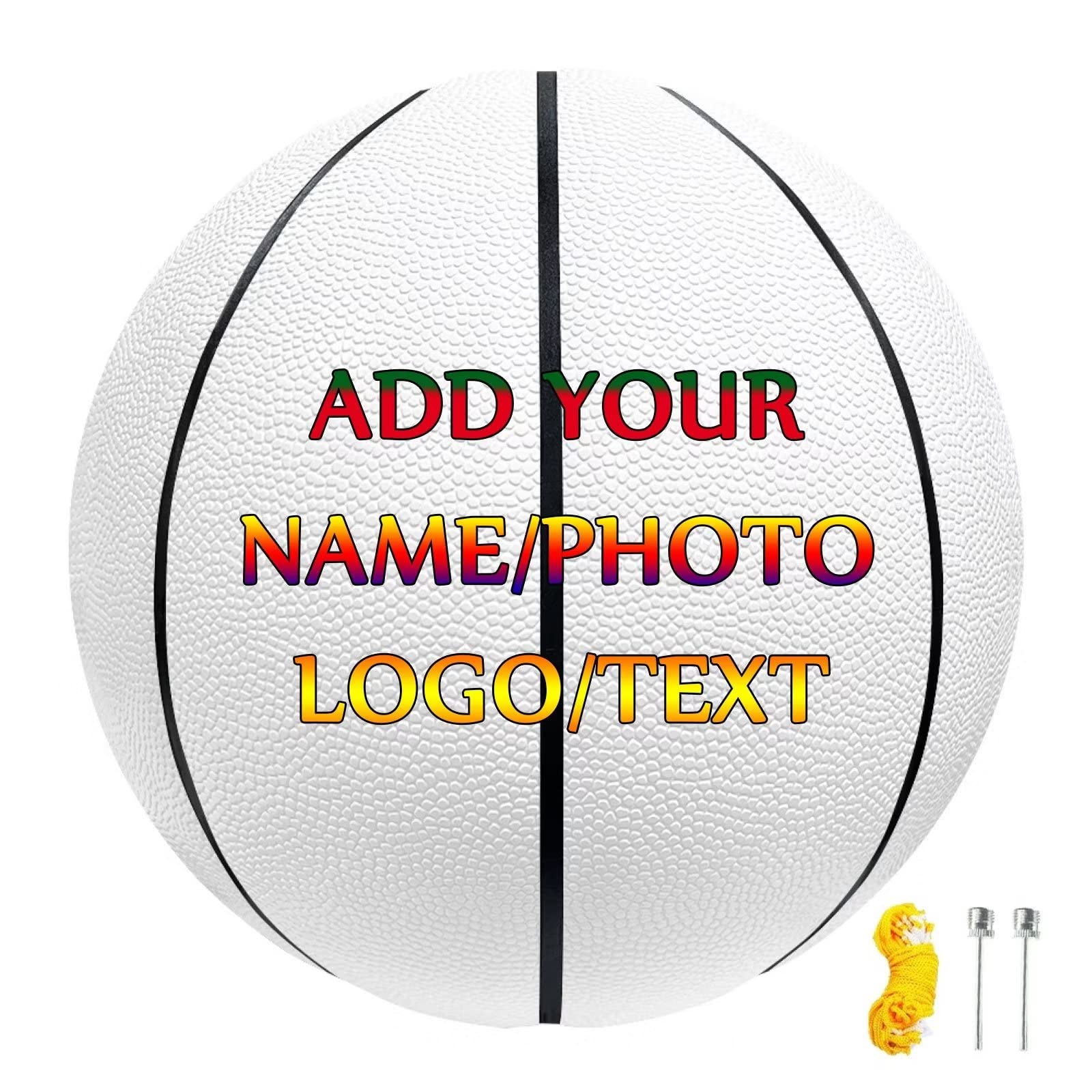 Tongluoye Customized Basketball for Men Personalized Name/Photo/Logo/Text Basketball for Sports Fans Friends Custom 8 Blank Surfaces Basketball with Humanize Design Official Size 7 Basketball Gifts