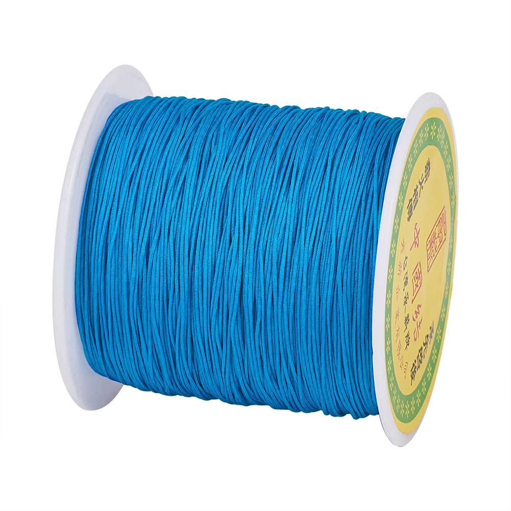 Cheriswelry Deepskyblue 150 Yards 0.5Mm Nylon Beading String Silky Chinese Knotting Cord Braided Nylon Thread For Macrame Bracelet Jewelry Making,