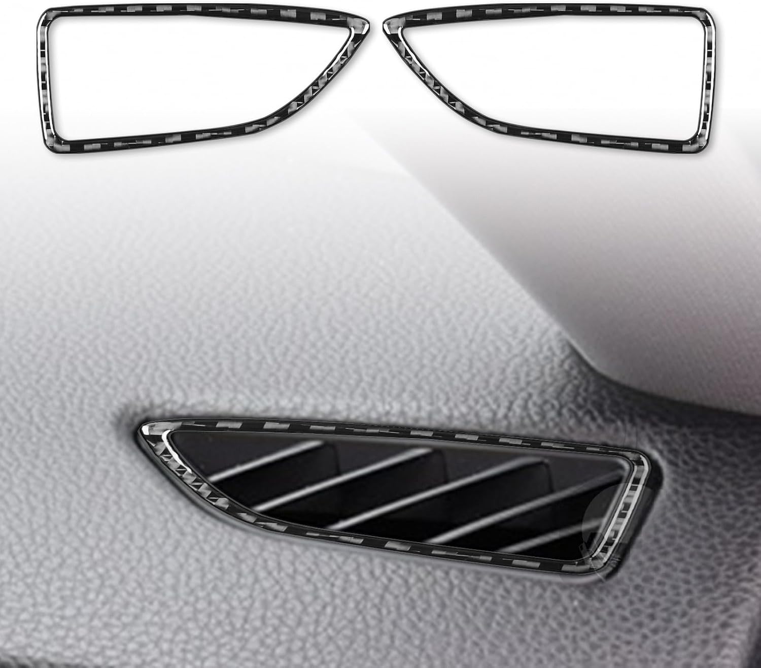 Car Carbon Fiber Accessories Dashboard Vents 2PCS Protective Cover Sticker Anti-Scratch Compatible with Alfa Romeo Stelvio 2016 2017 2018 2019 2020 2021 2022