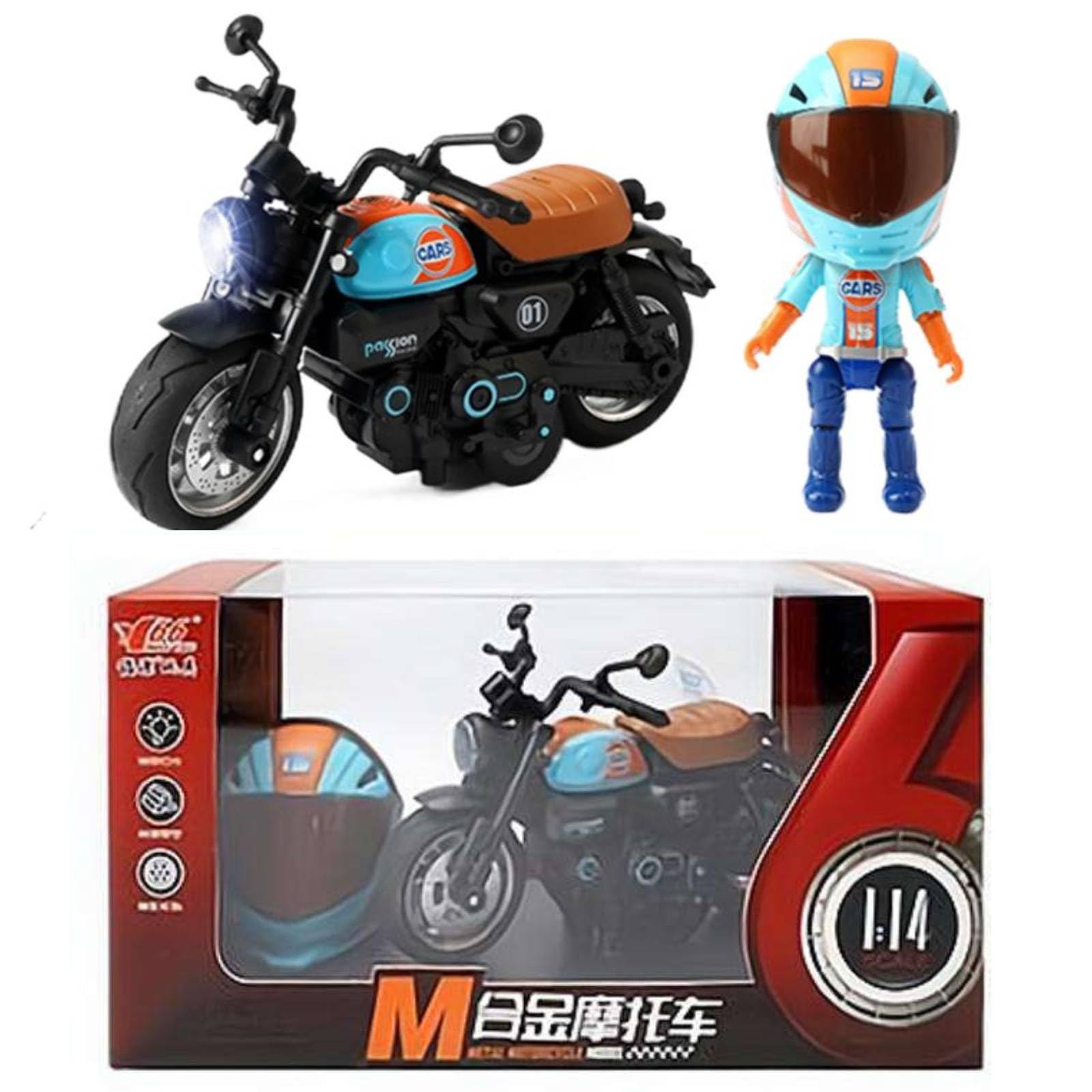 Transforming Motorcycle Doll - 1:14 Action Figures,Collectible Figurines, Solid Alloy Accessory Case Unit, Technical ABS Hardware, for Q Version Rider Desk Decor Transformation Toy Figures Style B